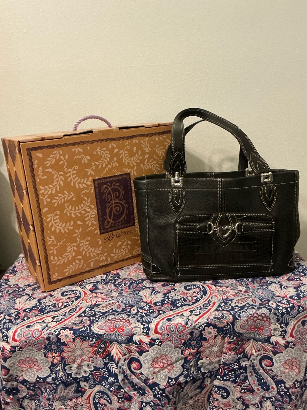 Brighton Briana Black Leather Tote